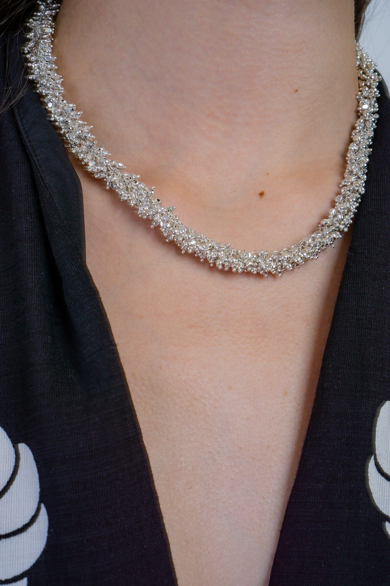 DCD NECKLACES Silver Rice Beads Necklace