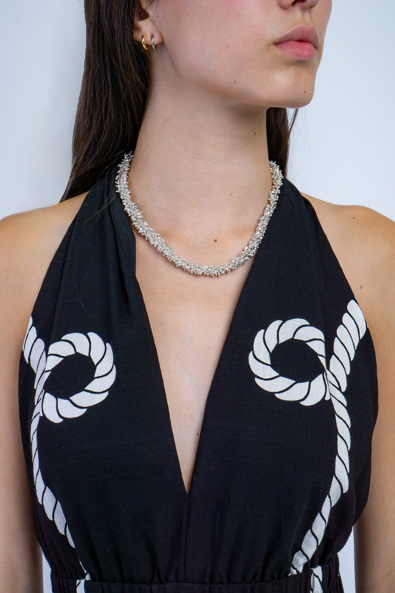 DCD NECKLACES Silver Rice Beads Necklace