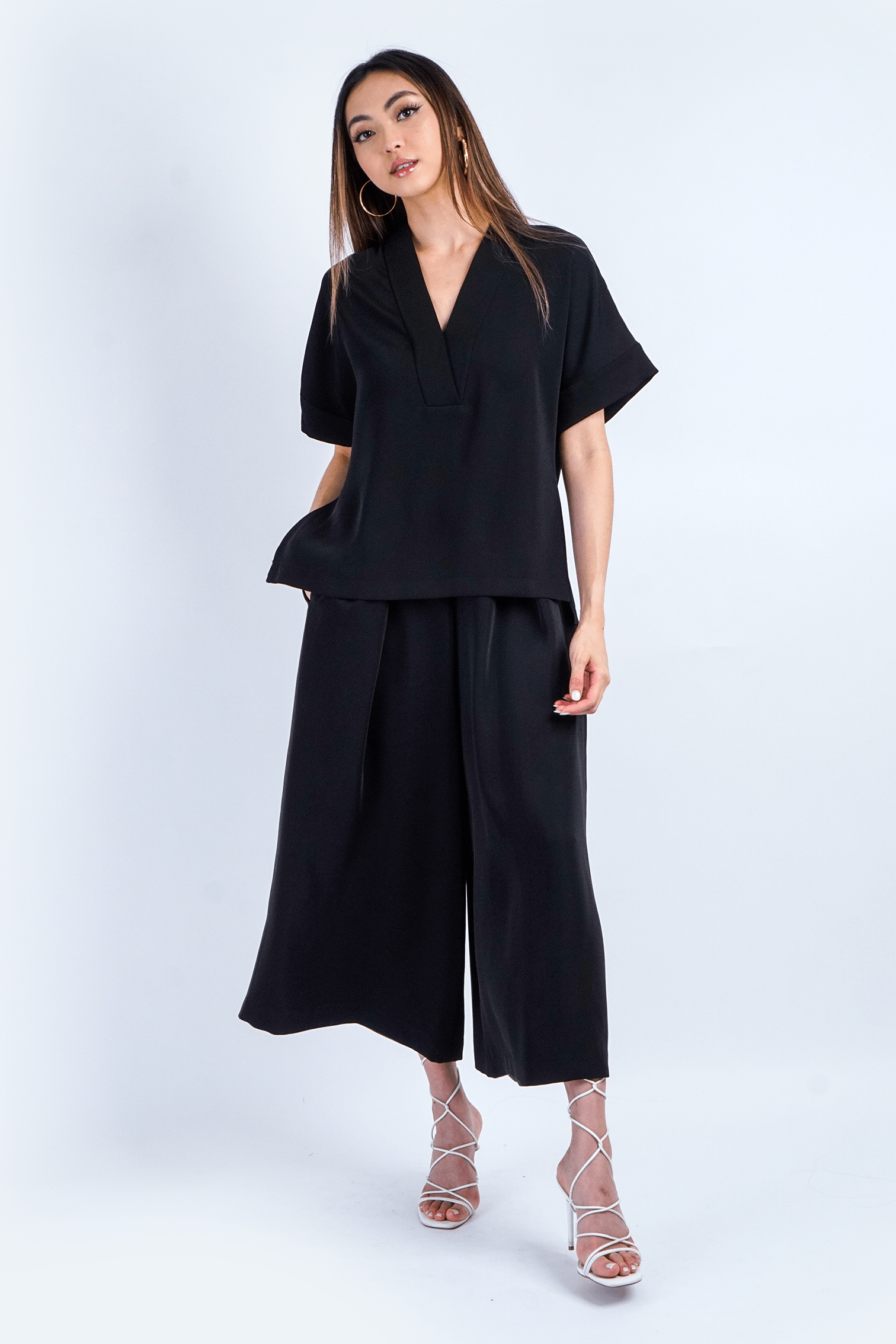Black Pleated Wide Leg Pants | Shop Now | Chloe Dao