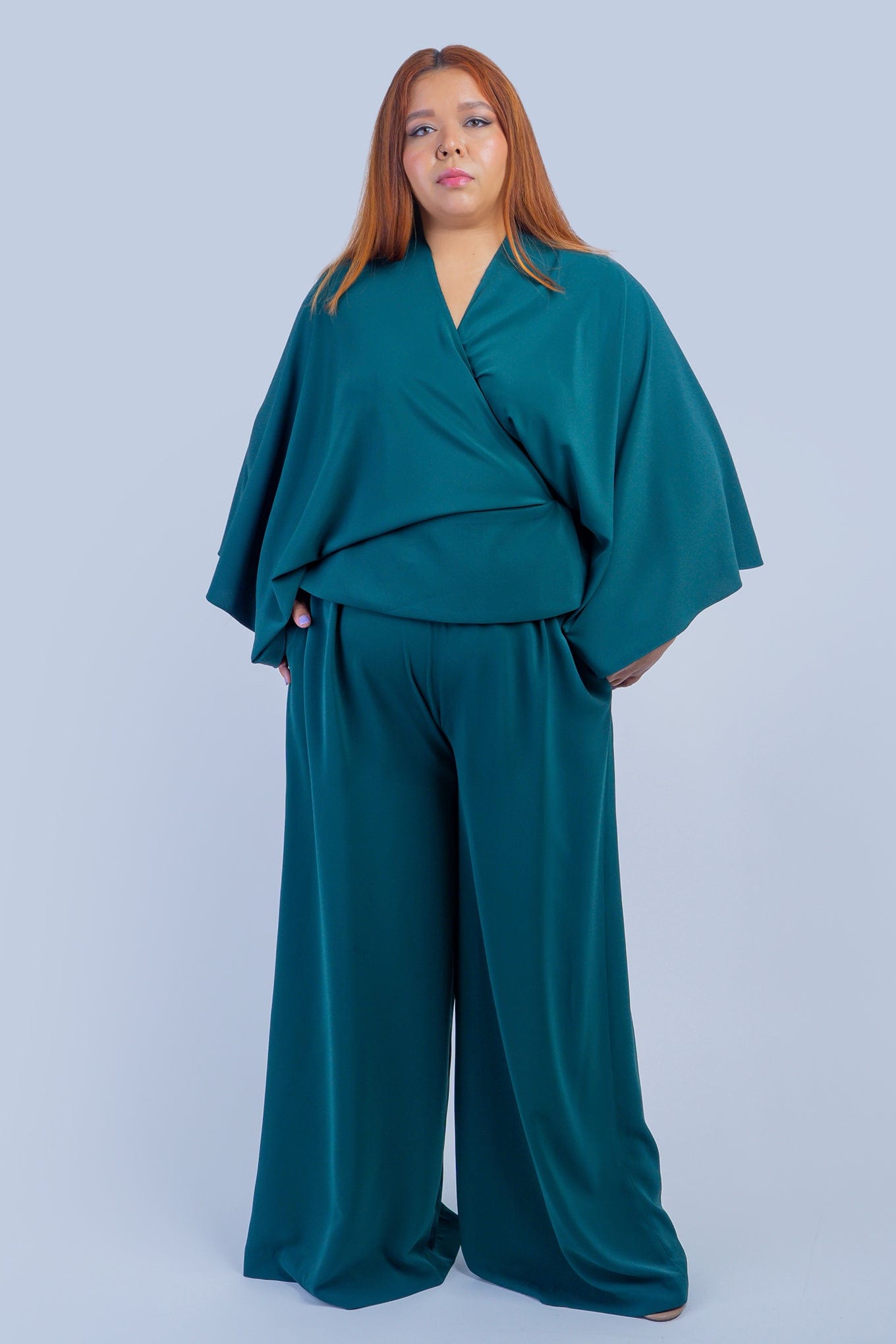Chloe Dao PANTS Dark Green Pleated High Waist Leslie Pants