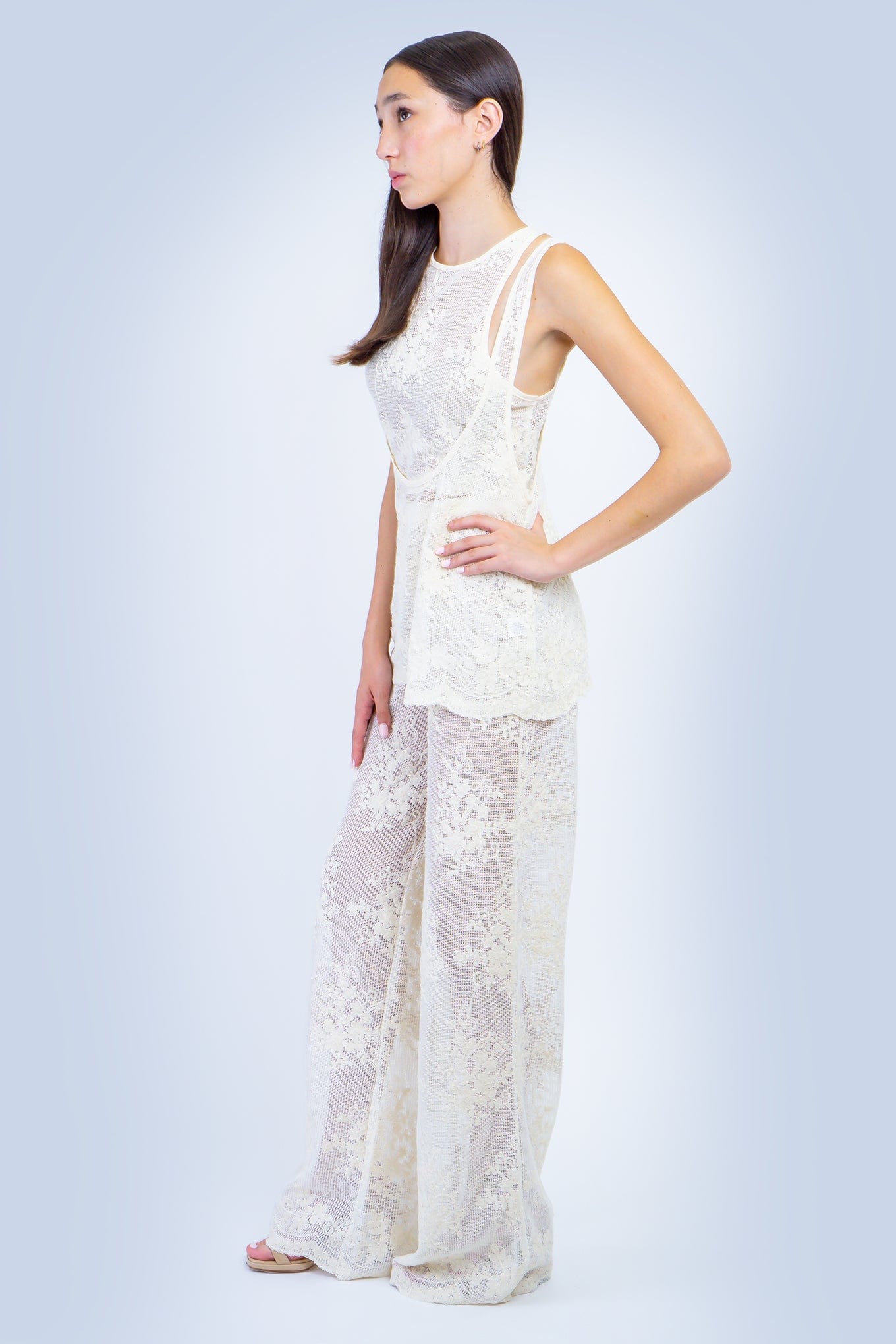 DCD PANTS Natural Applique Lace Pant