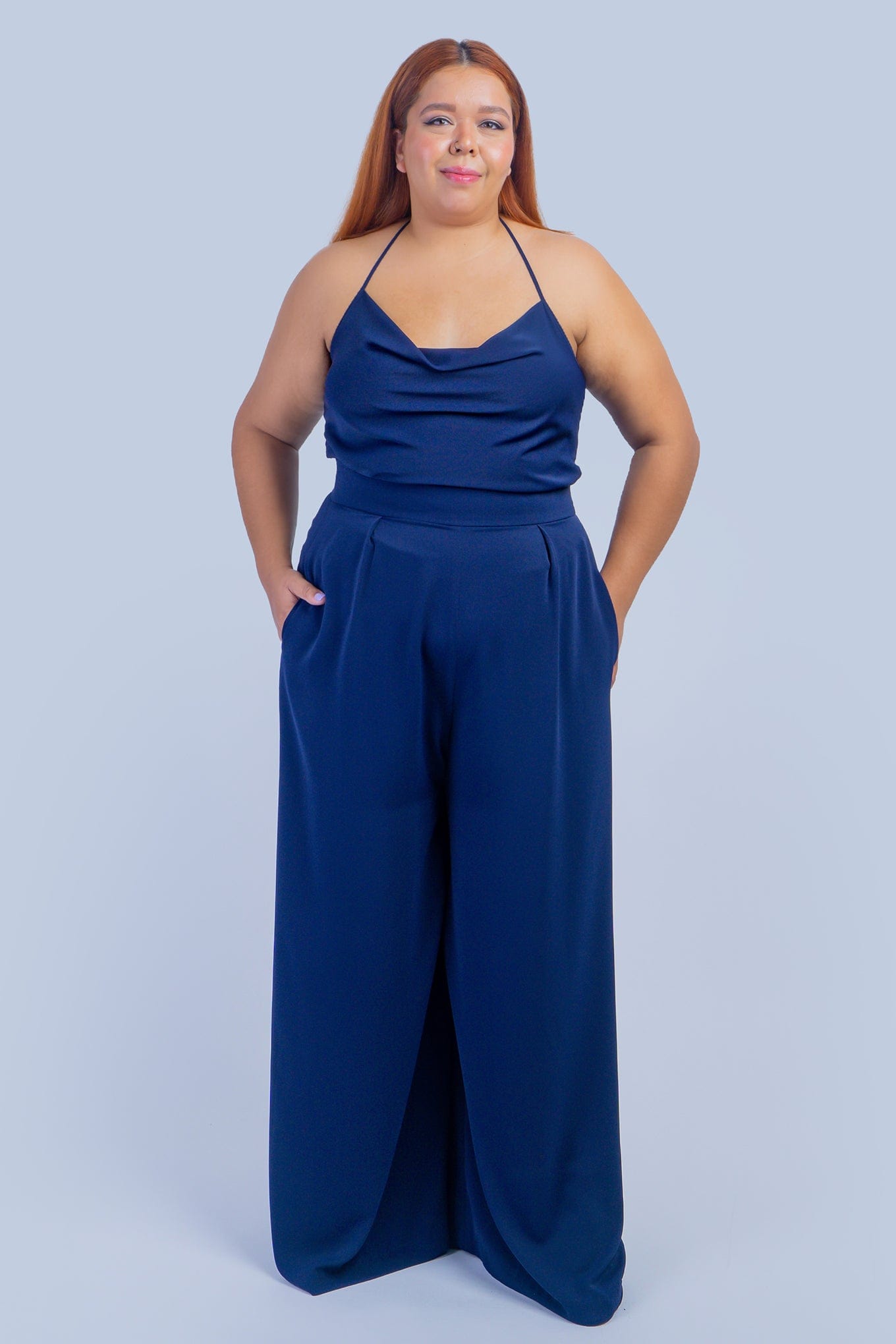 Chloe Dao PANTS Navy Pleated High Waist Relaxing Leslie Pants