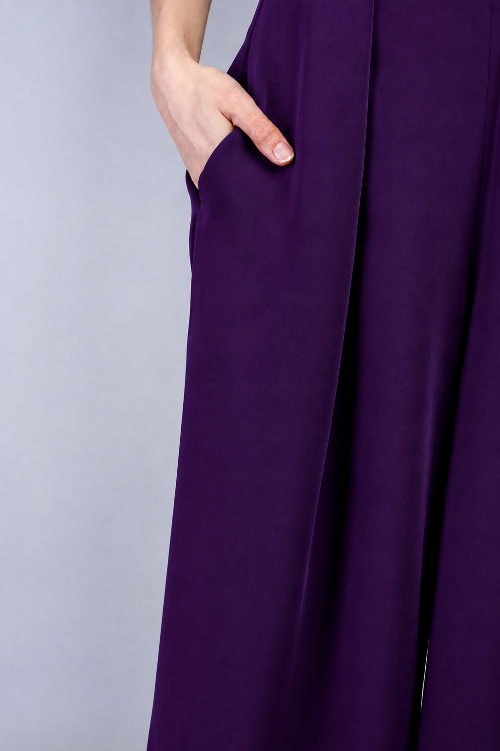 Purple Pleated High Waist Wide Leg Kira Pants