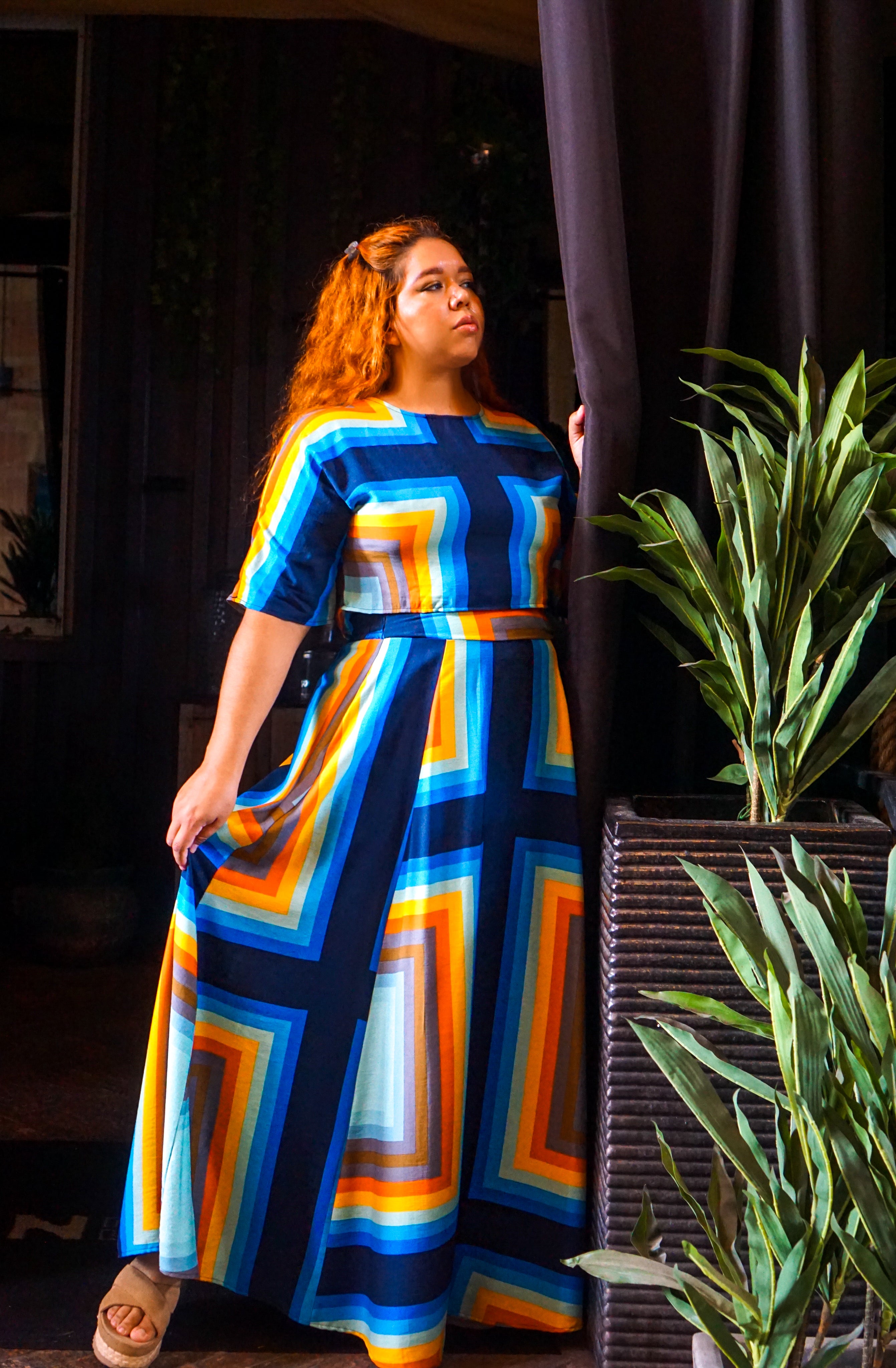 Multi  Rectangles Full Skirt