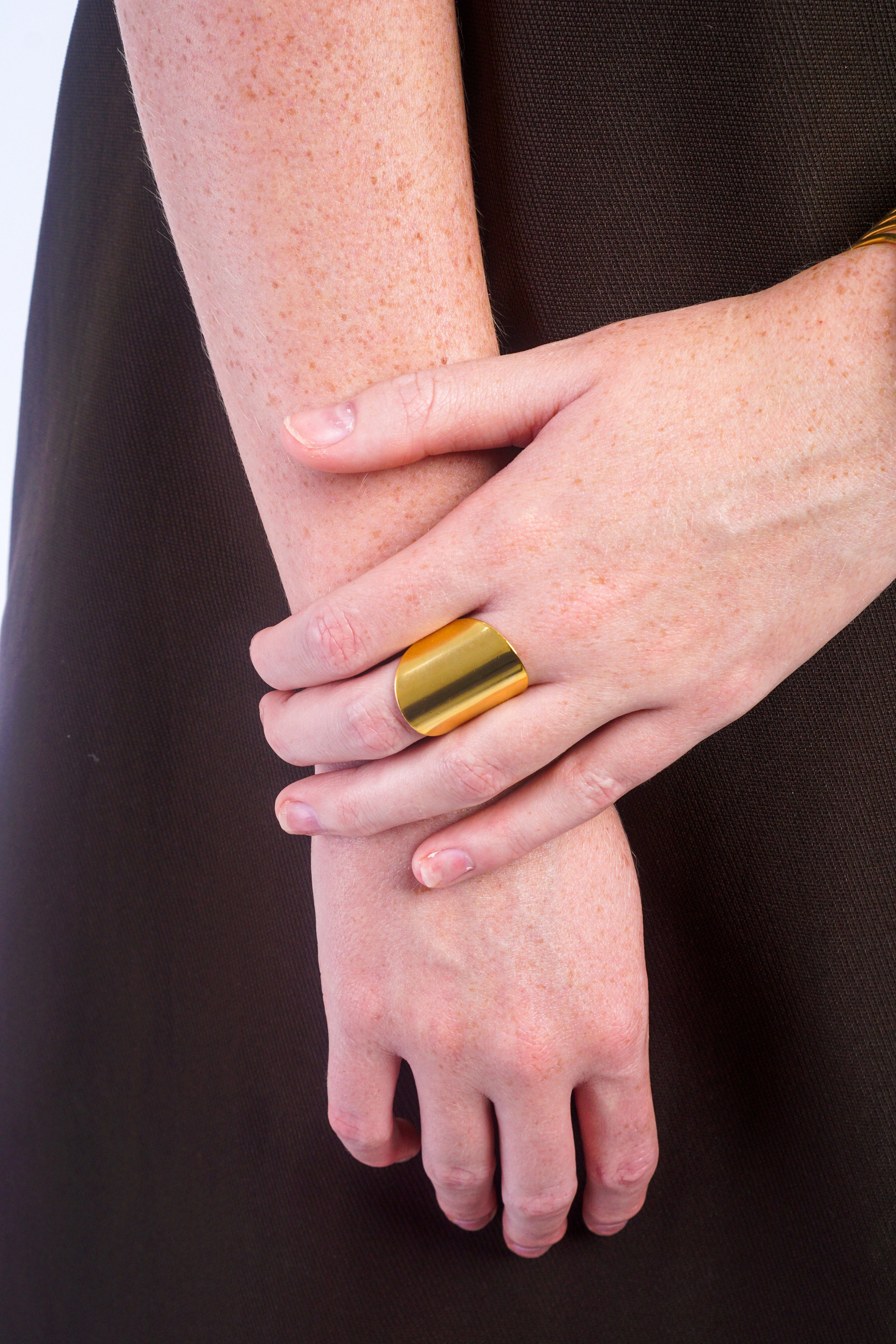 Private Label RINGS Gold Flat Circle Ring