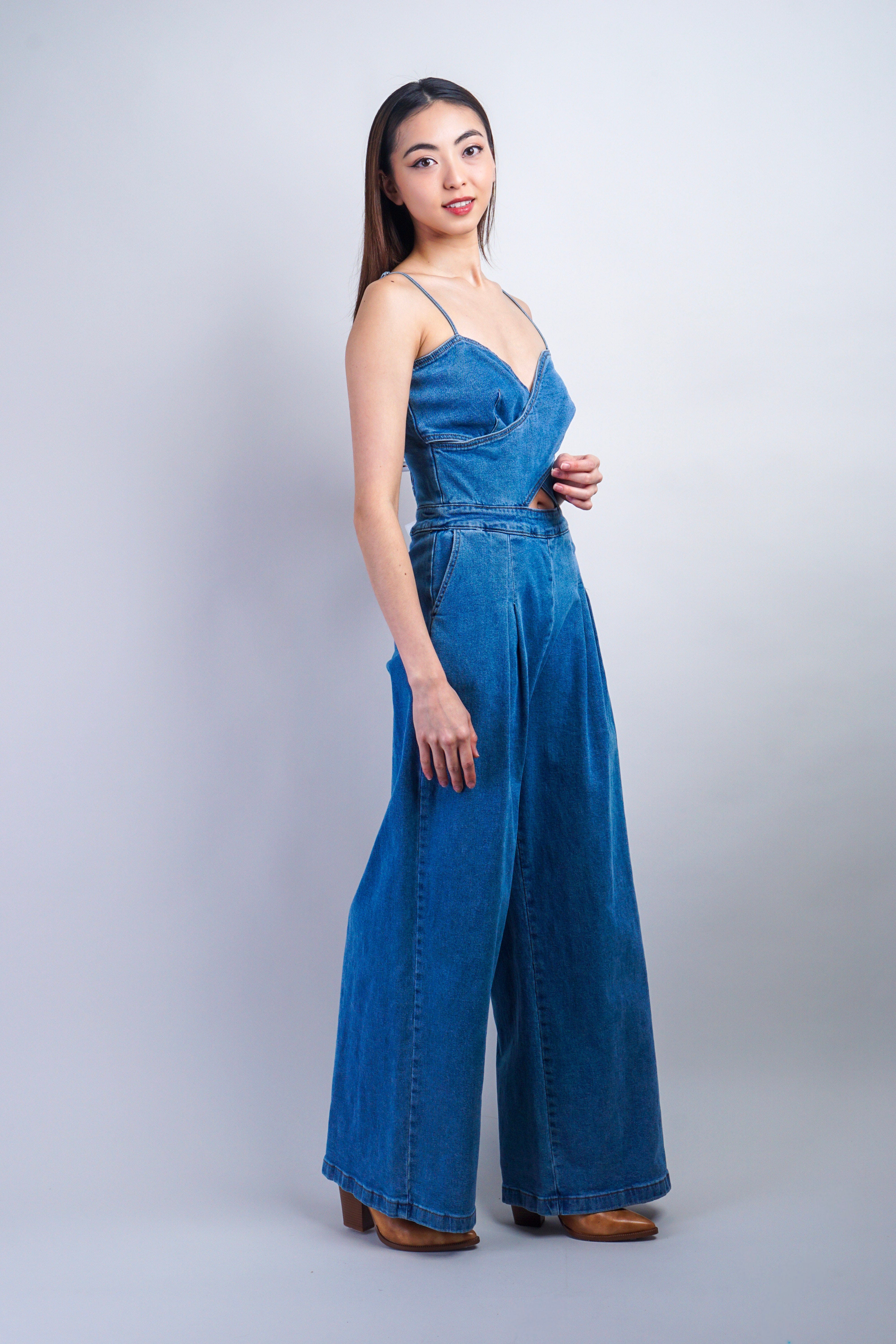 Private Label ROMPERS Denim Sweetheart Jumpsuit