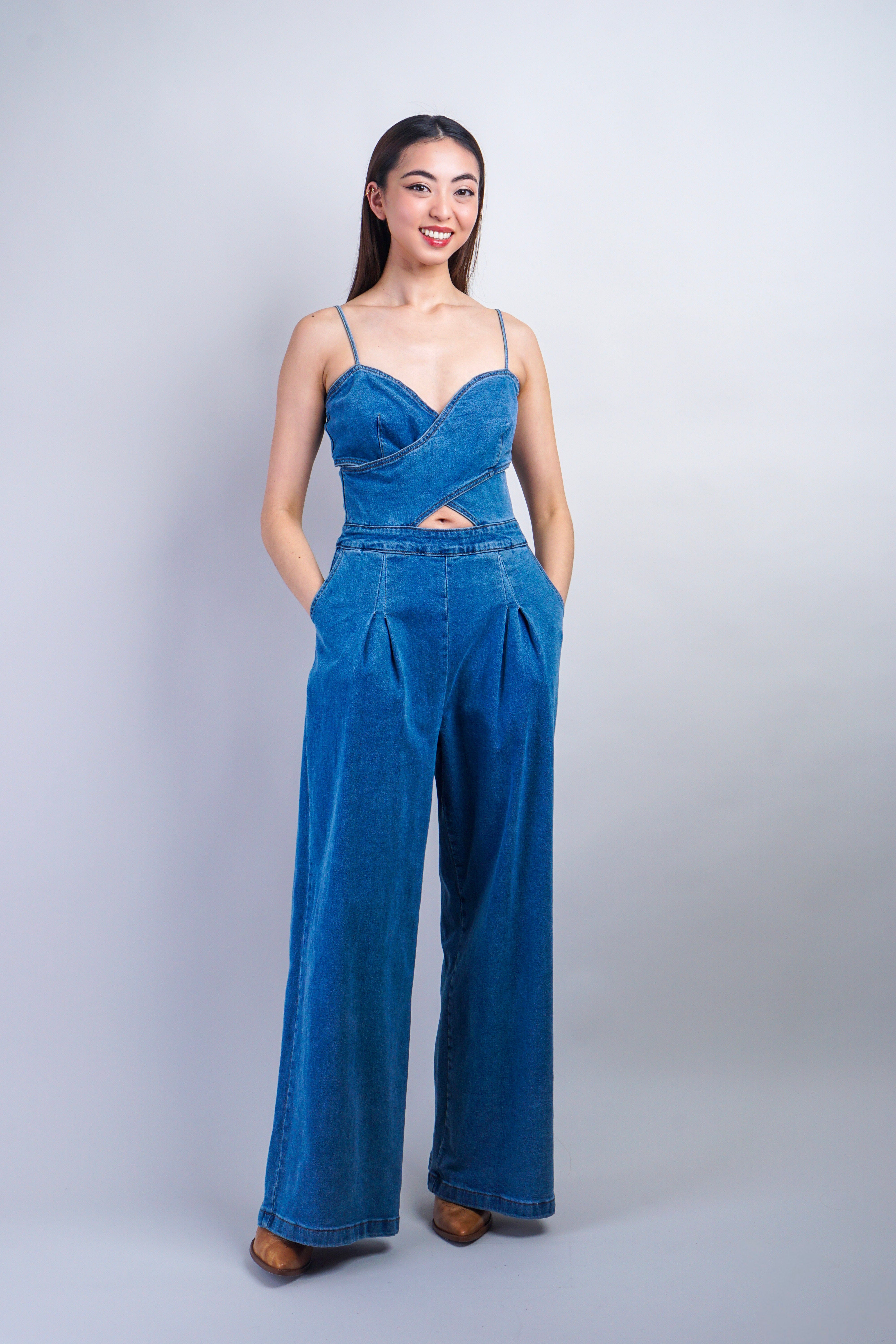 Private Label ROMPERS Denim Sweetheart Jumpsuit