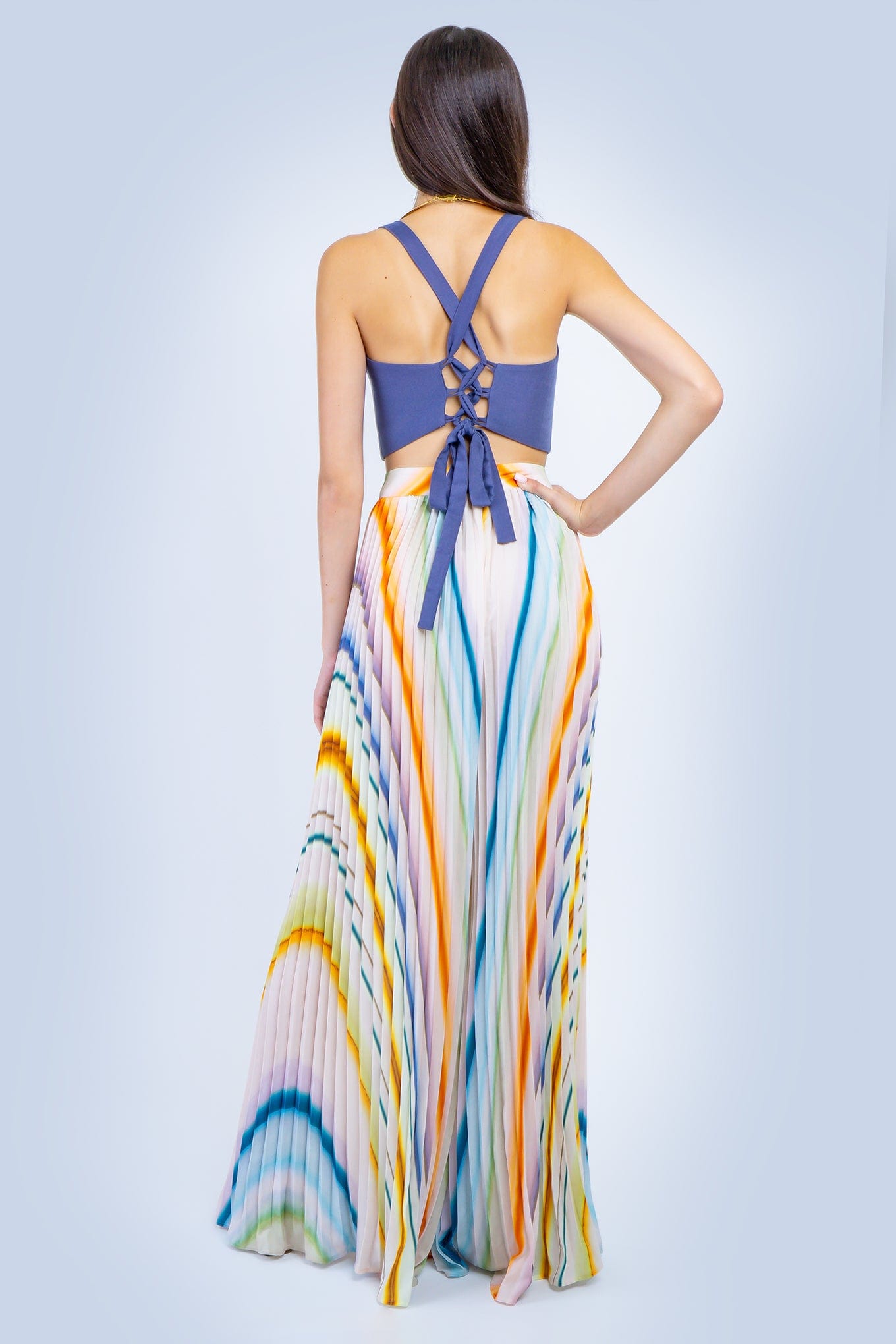 DCD SETS Pleats Multicolor Wide Leg Pant