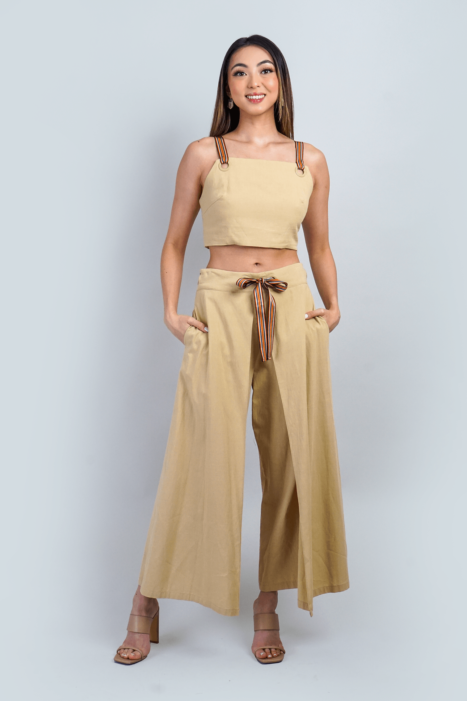 DCD SETS Tan Grommet Ribbon Set