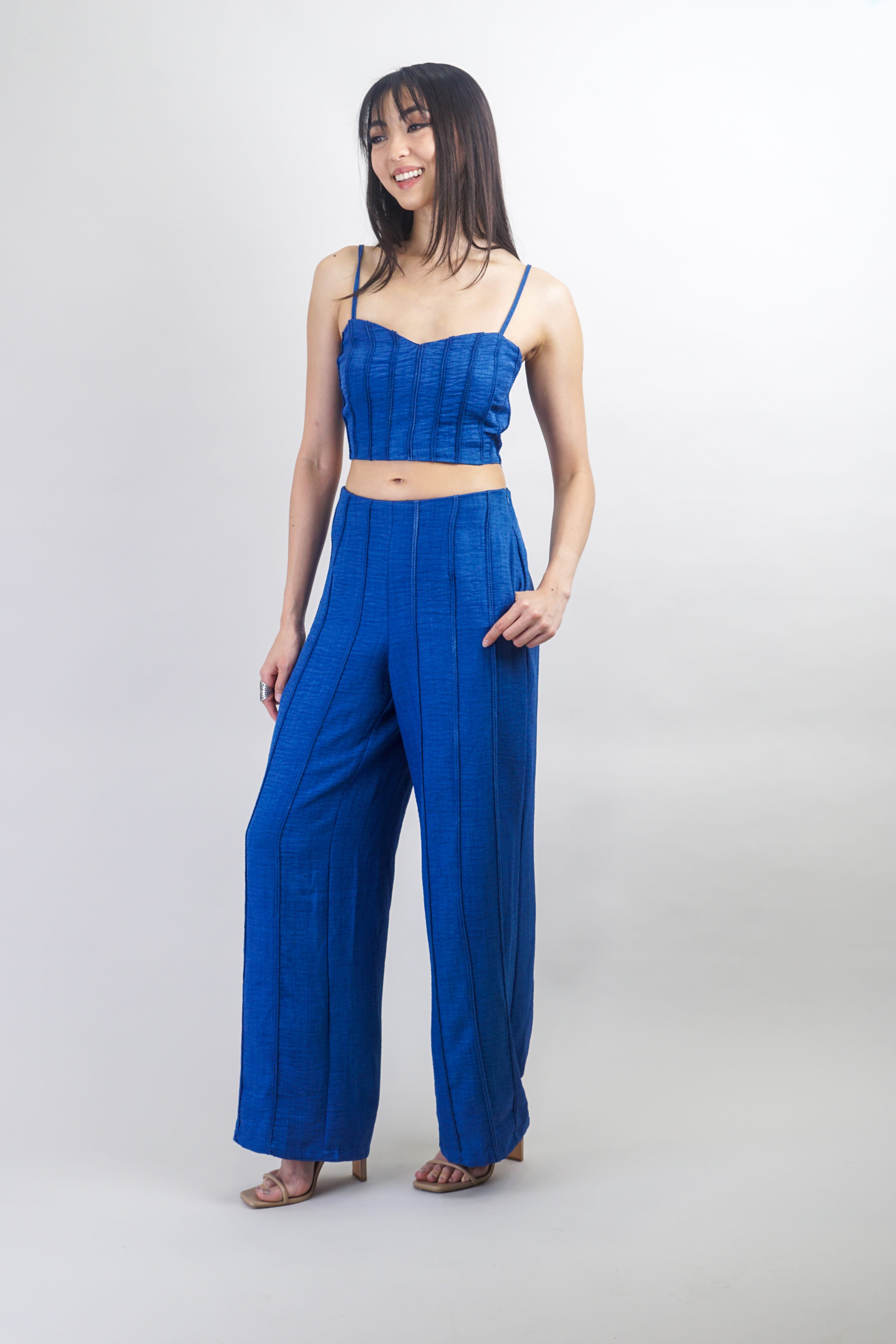 Private Label SHORTS Blue Rope Trim Pant