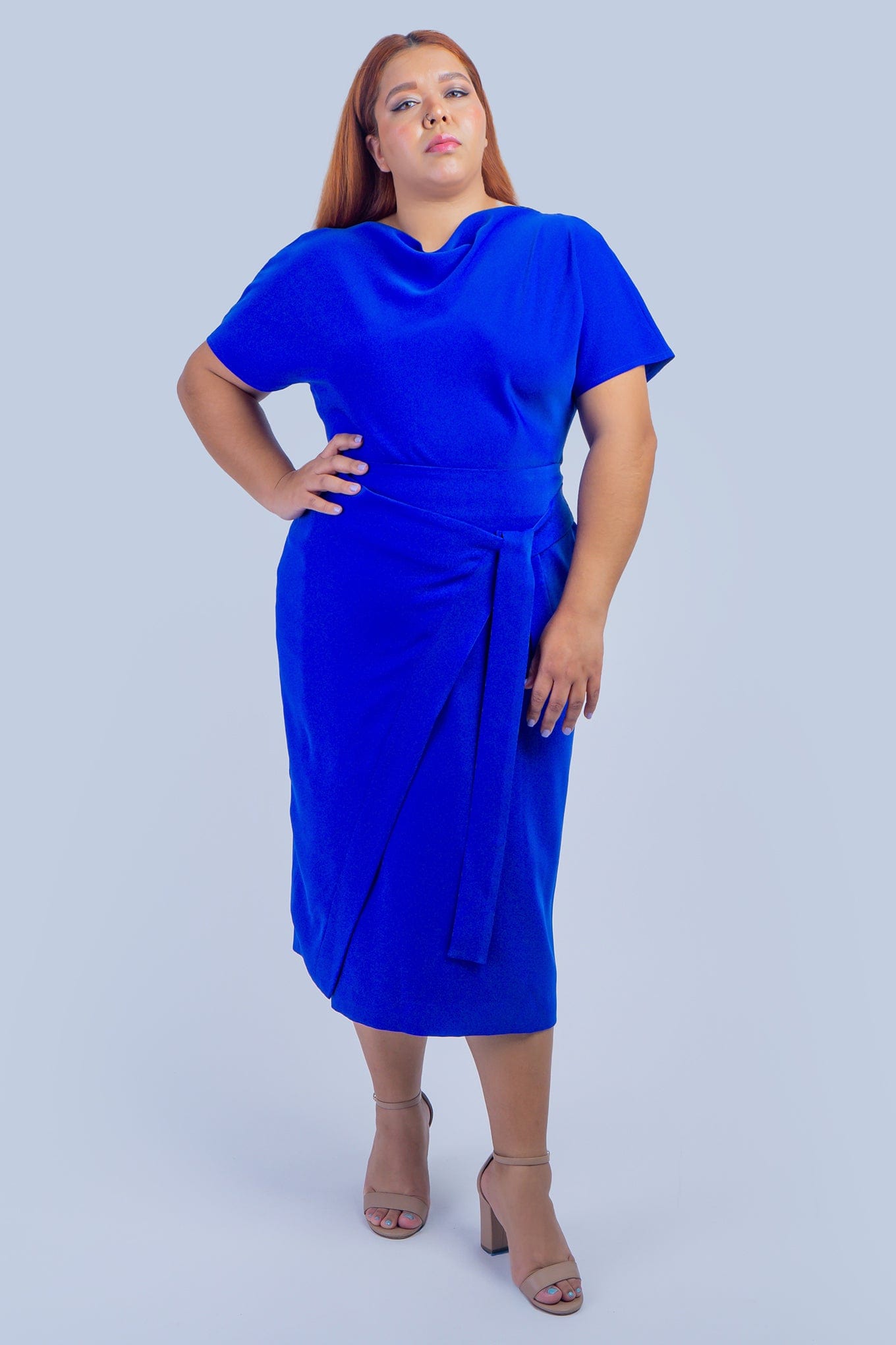 Chloe Dao SKIRTS Blue Misha Wrapped Midi Skirt