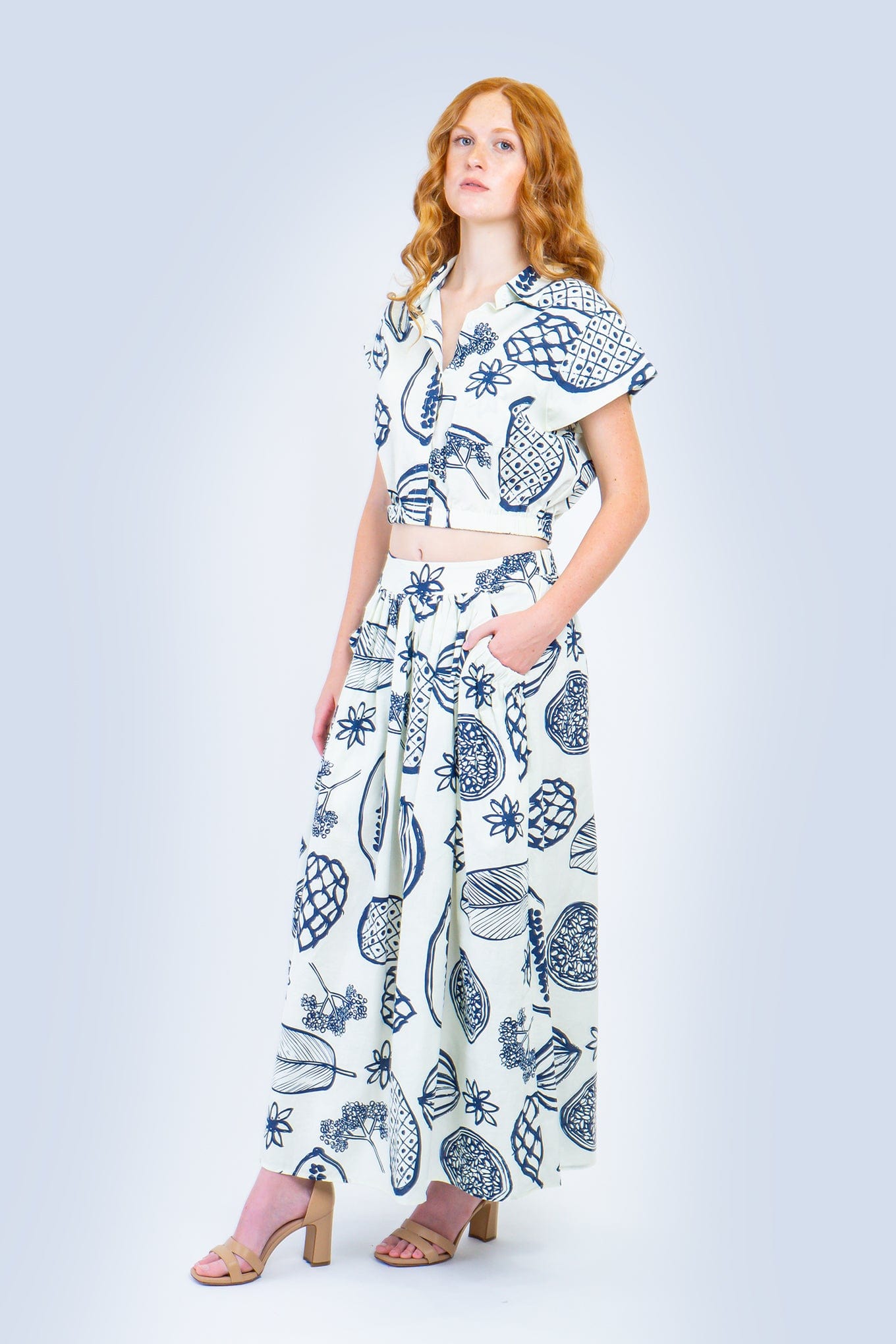 DCD SKIRTS Blue Papaya Maxi Skirt