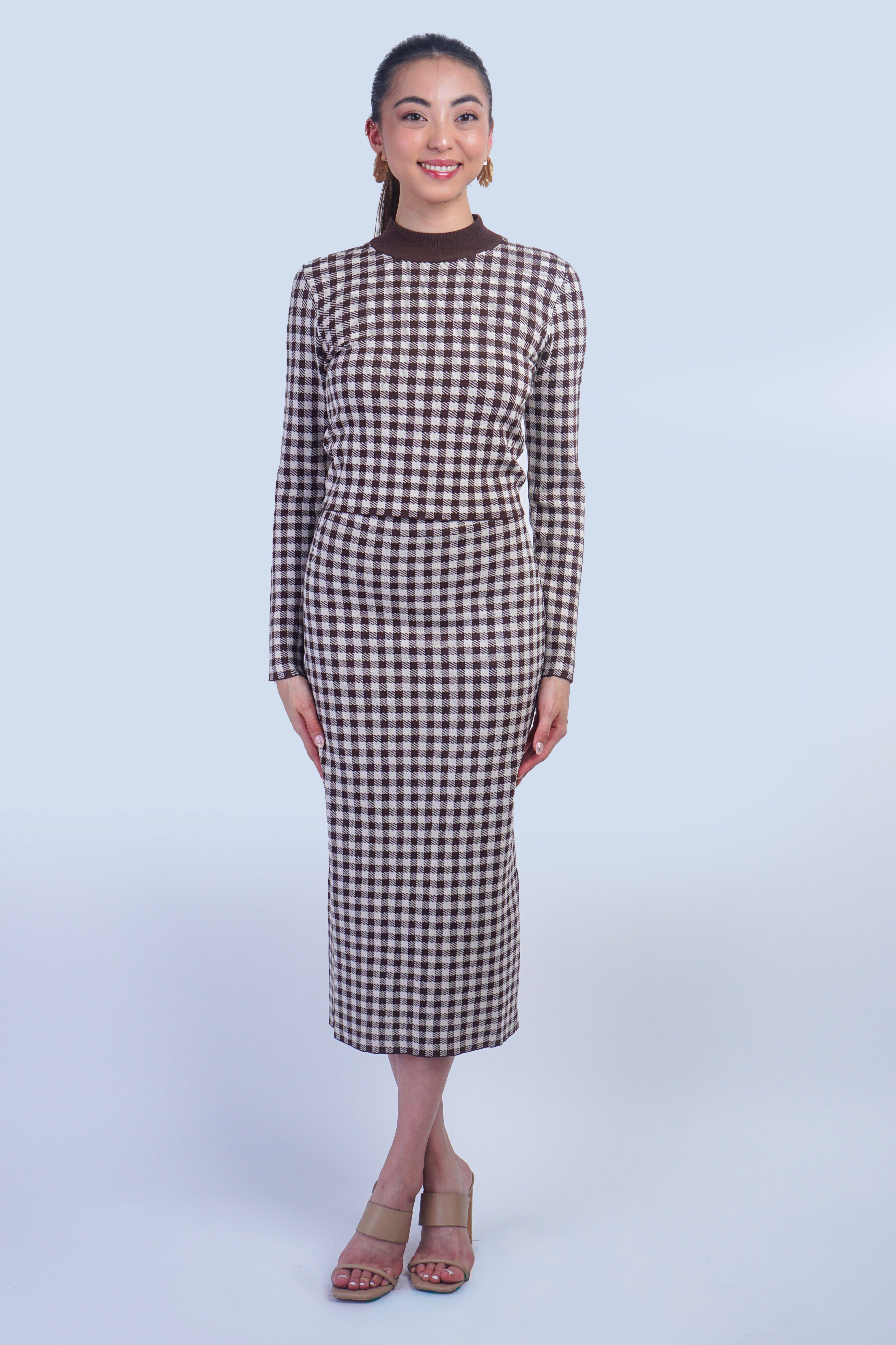 Private Label SKIRTS Brown Hound Jacquard Knit Skirt