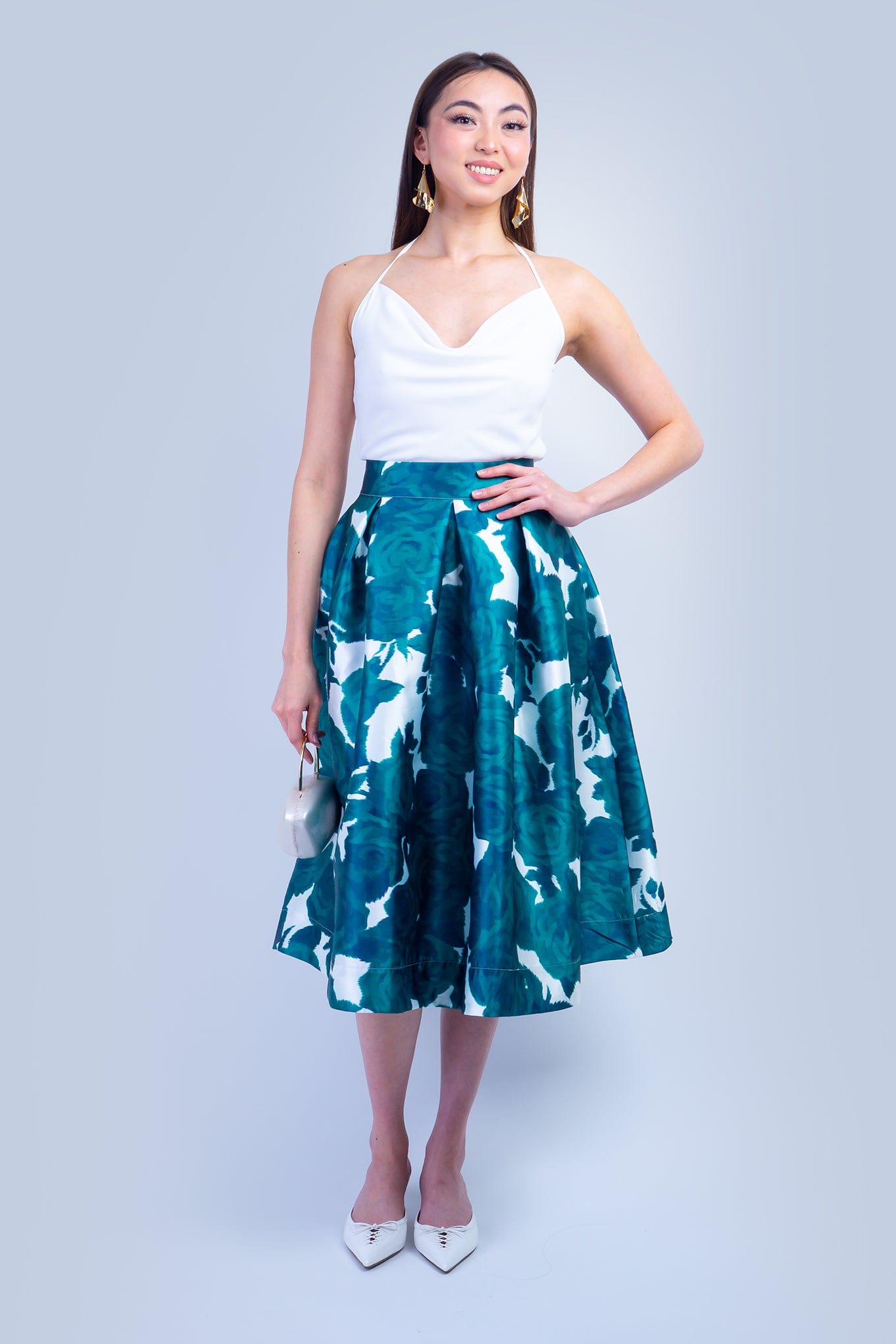 DCD SKIRTS Green Rose Taffeta  Full Skirt
