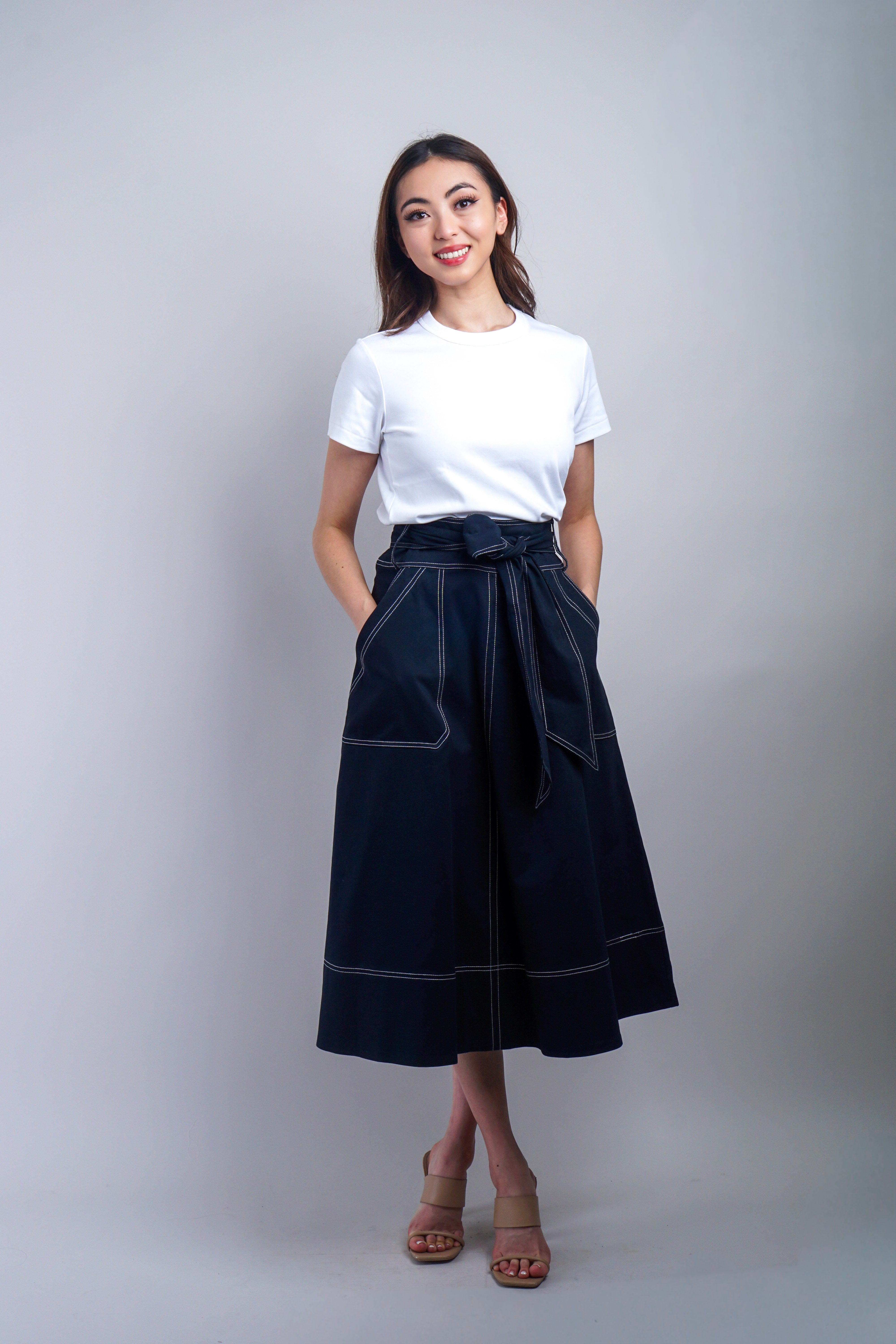 Private Label SKIRTS Navy Midi Skirt