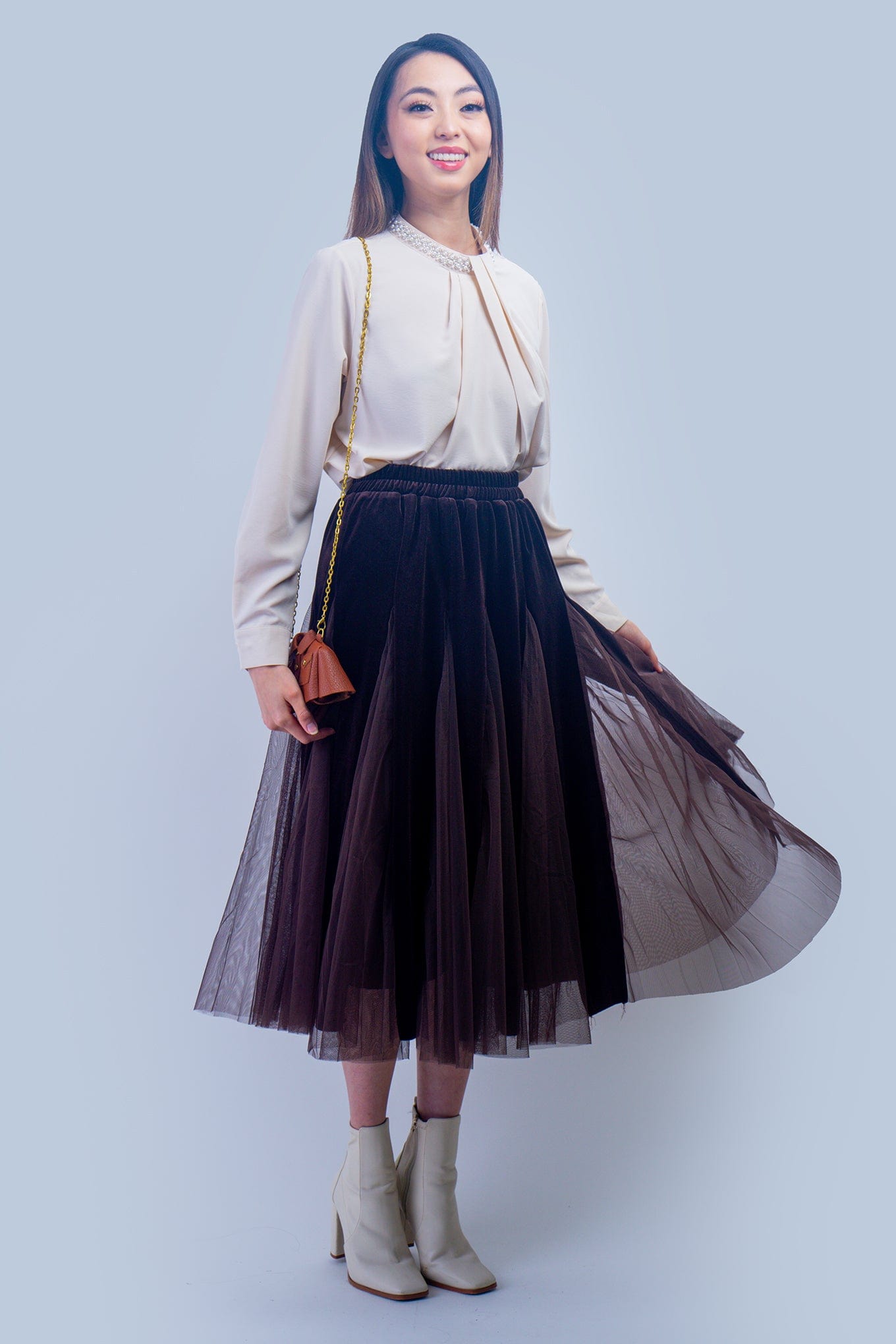 DCD SKIRTS One size Brown Velour Tulle Skirt