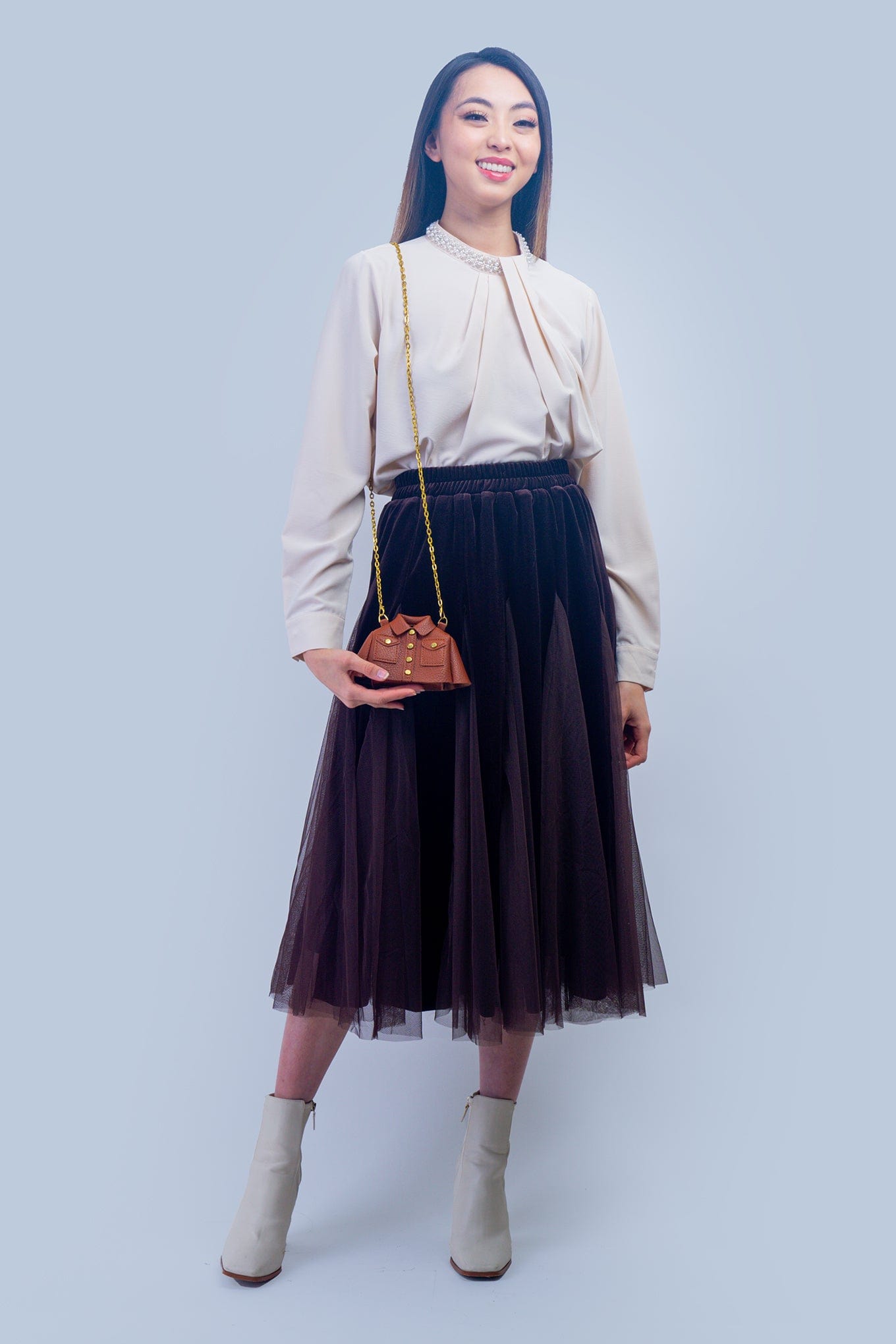 DCD SKIRTS One size Brown Velour Tulle Skirt