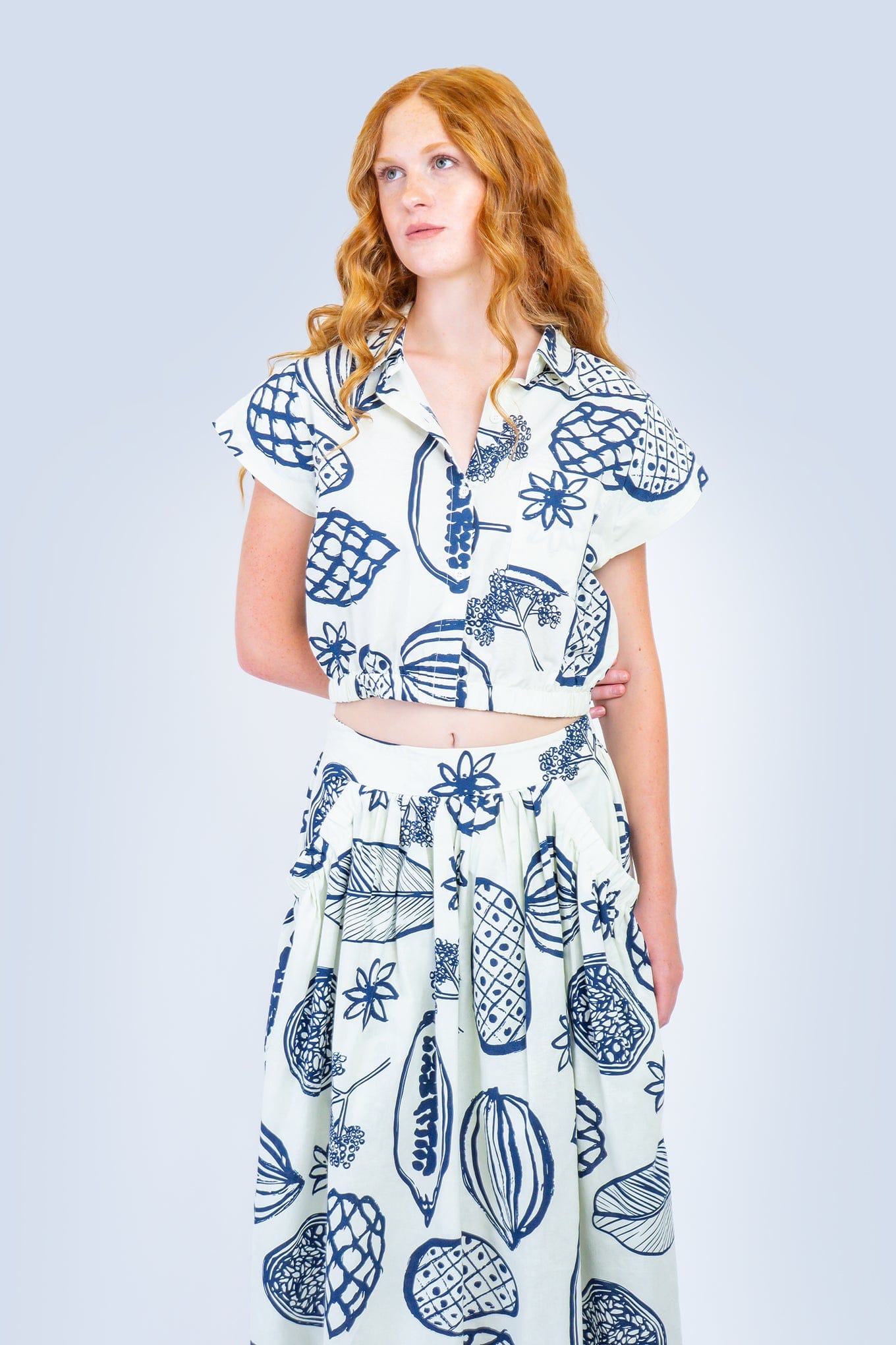 DCD TOPS Blue Papaya Crop Top