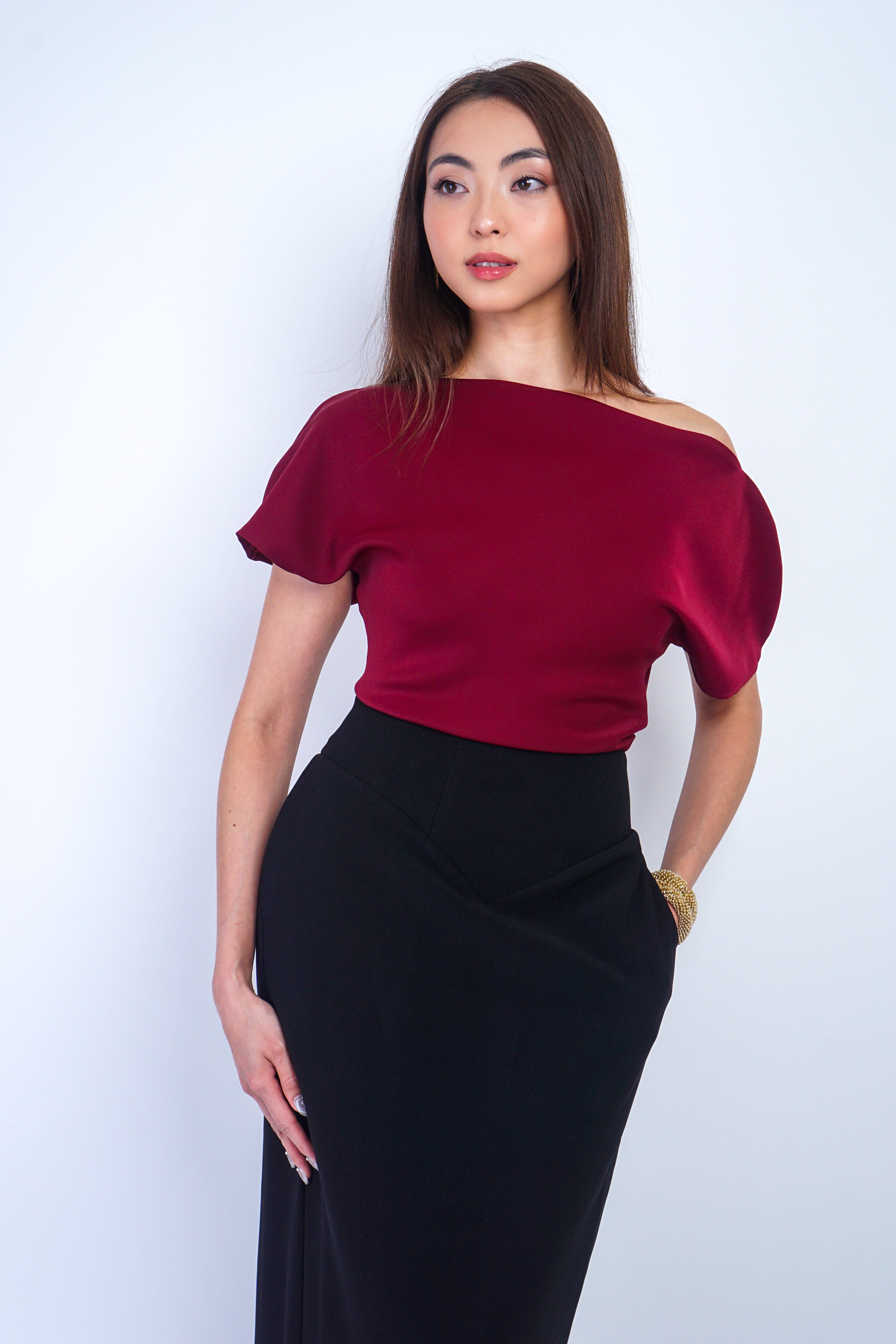 Chloe Dao TOPS Burgundy Micah Top