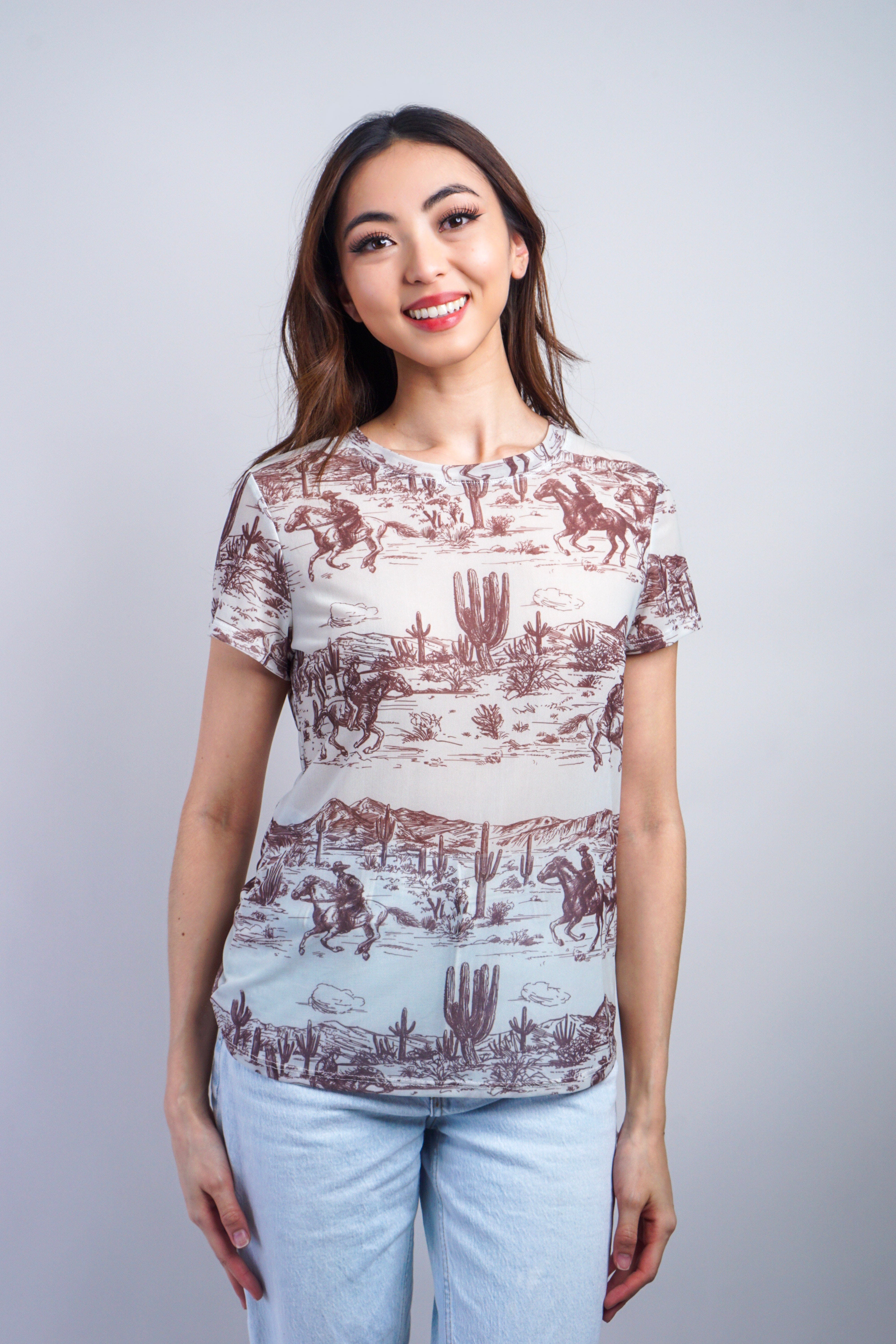 Private Label TOPS Cowboy Mesh Top