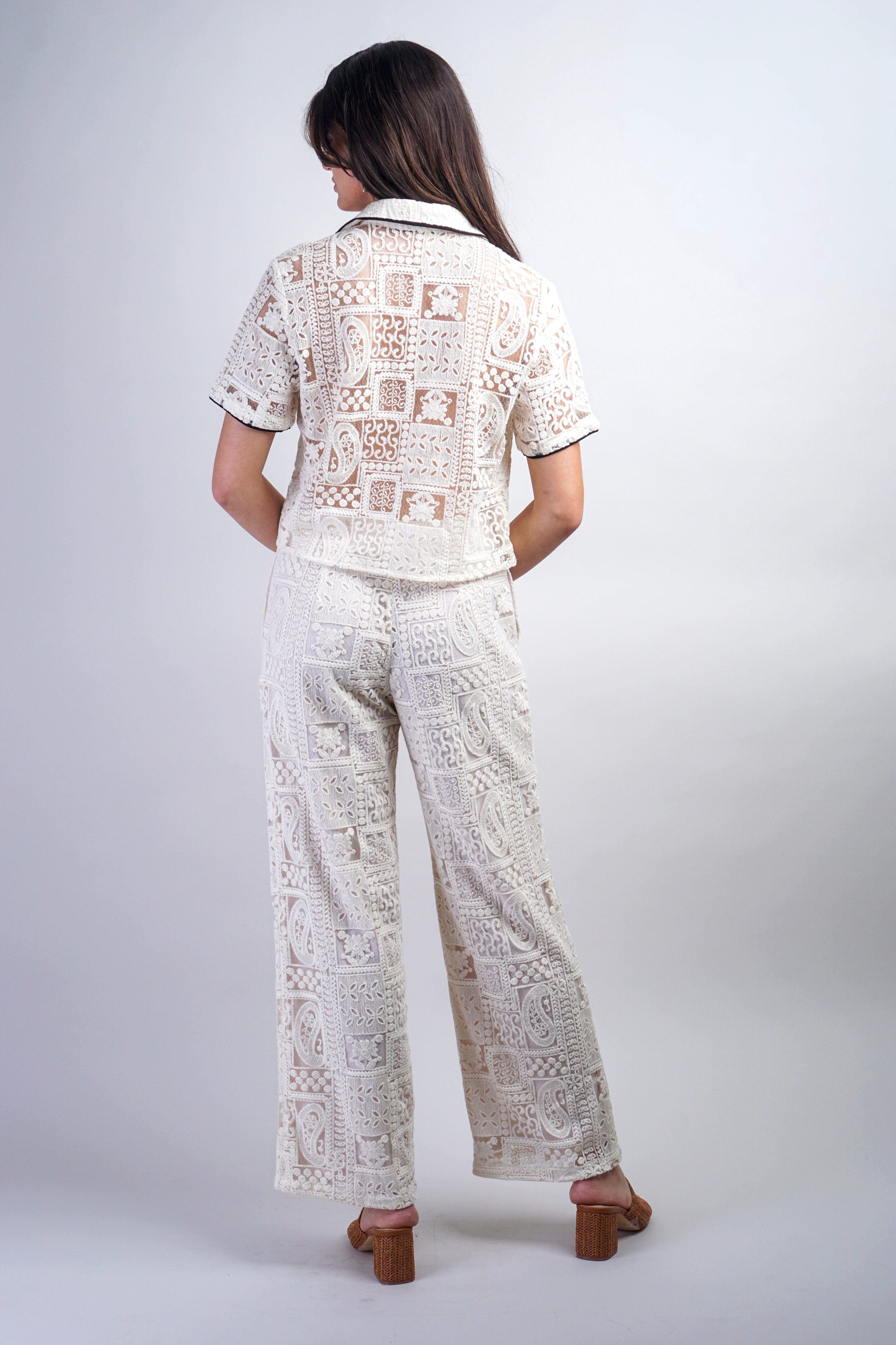 Private Label TOPS Cream Crochet Top