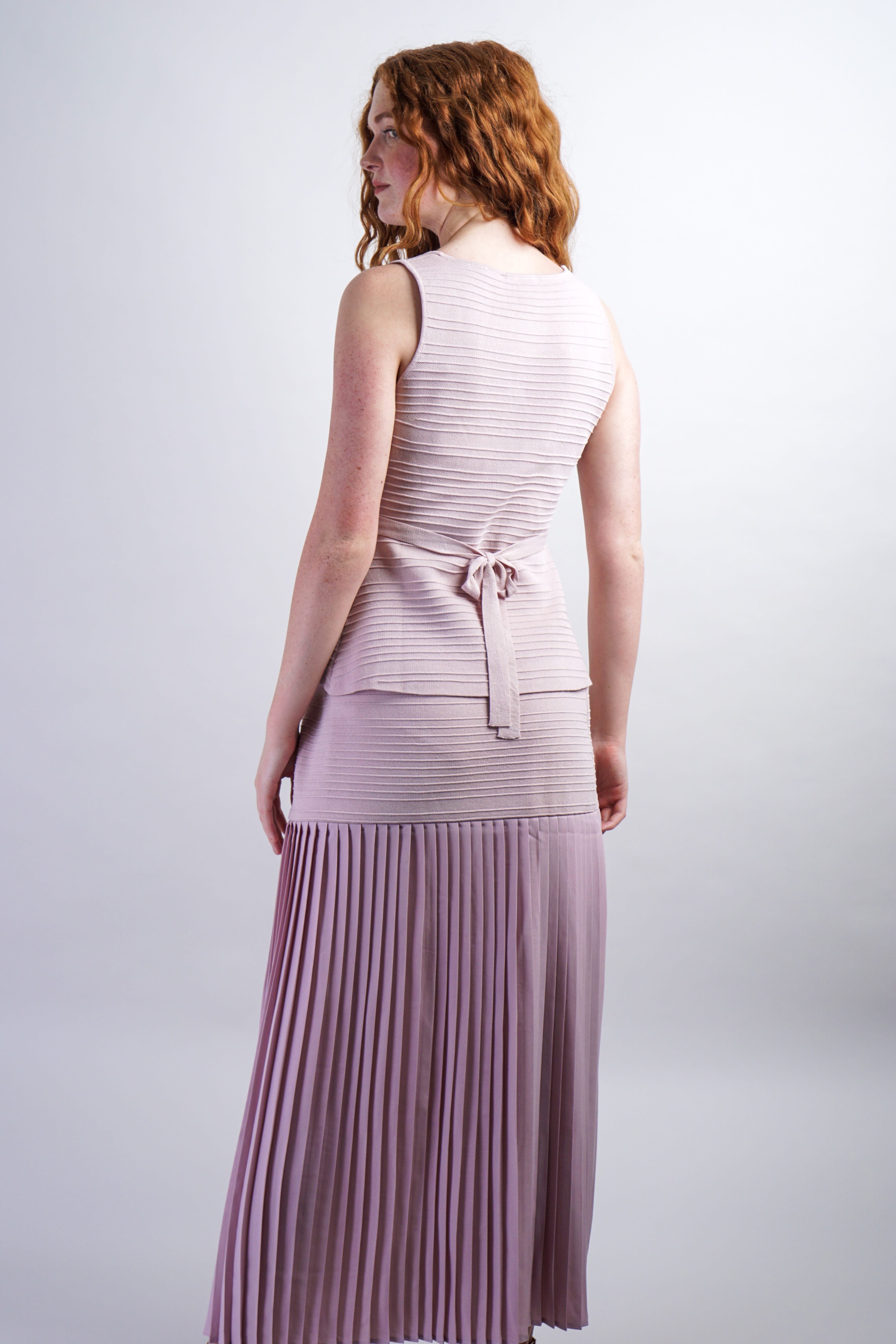 Private Label TOPS Mauve Square Neck Knit Waist Top