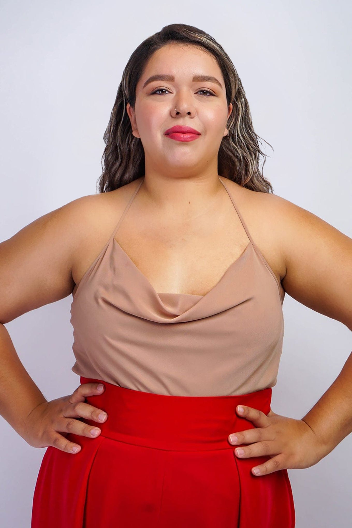 Chloe Dao TOPS Tan Colina Cowl Neck Top