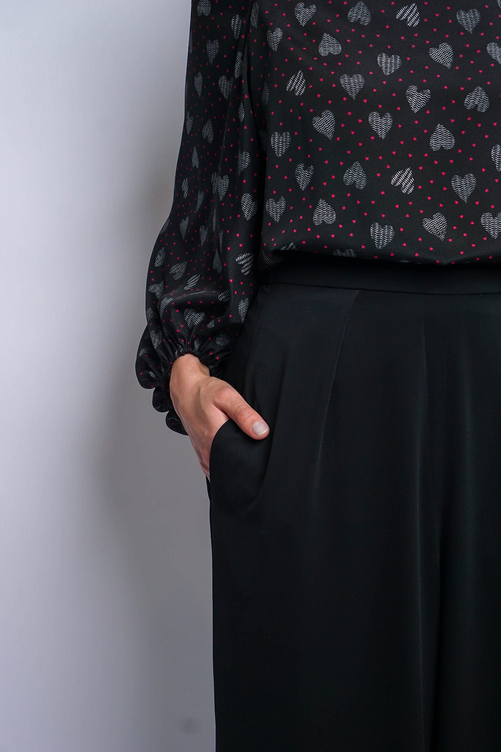 BOTTOMS Black Pleated High Waist Relaxing Leslie Pants - Chloe Dao