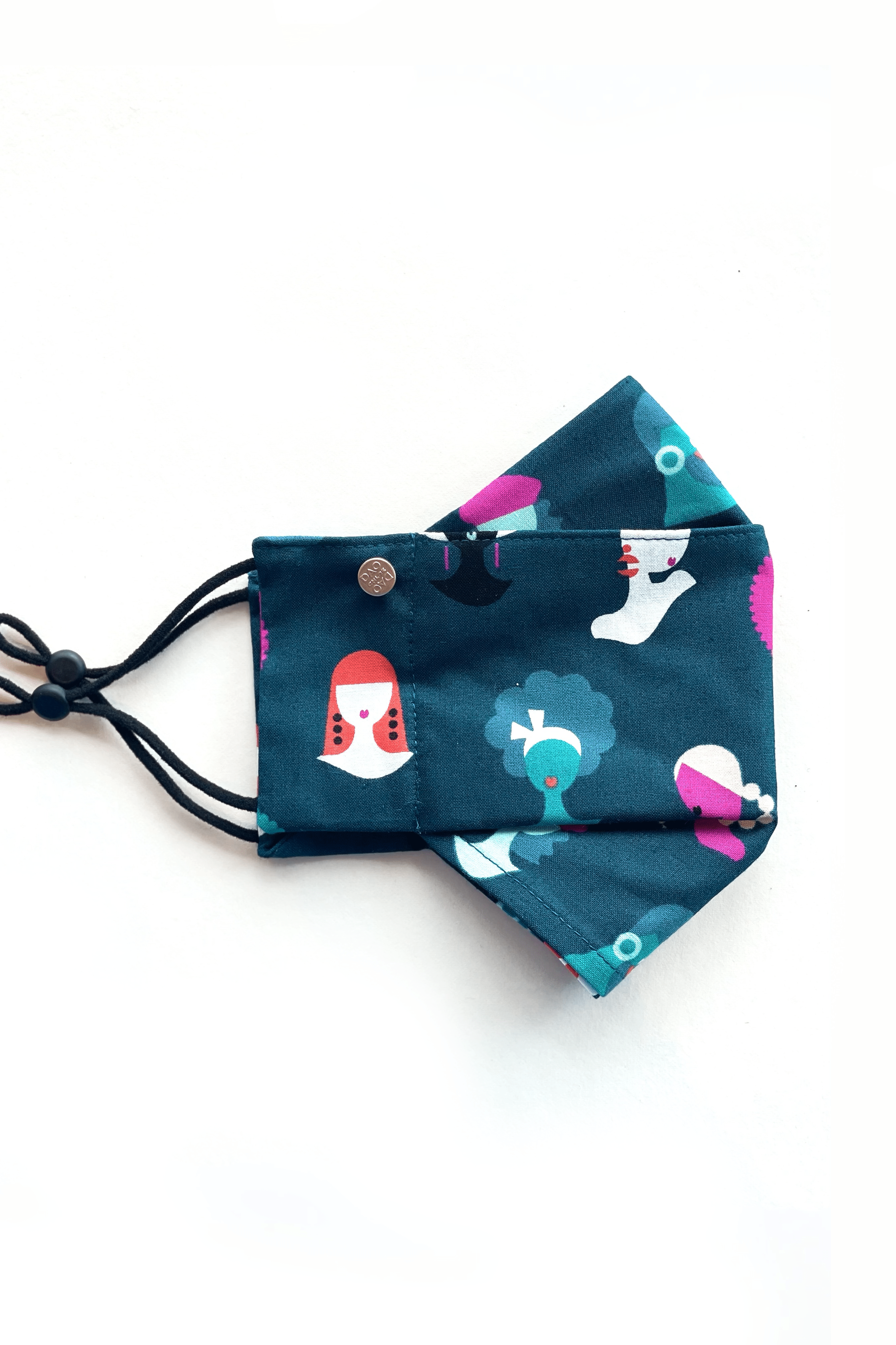 Box Pleated Face Masks Disco Ladies Print (Box Pleated Mask with Filter Pocket) - Chloe Dao