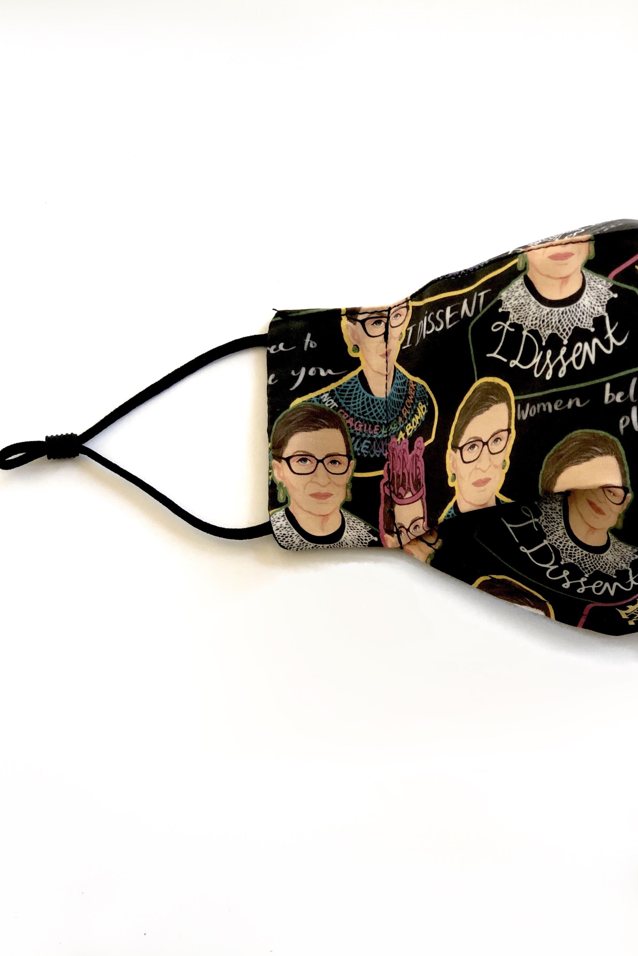 Box Pleated Face Masks RBG Print Mask (Box Pleated with Filter Pocket) - Chloe Dao