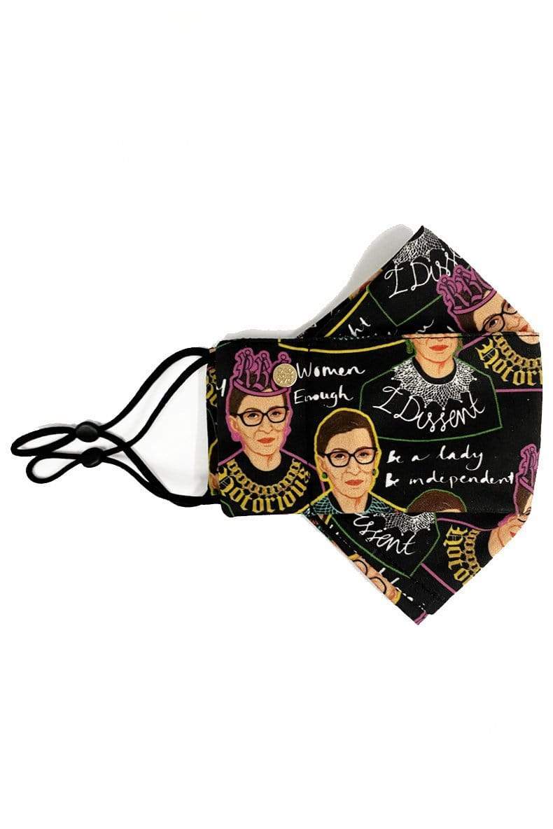 Box Pleated Face Masks RBG Print Mask (Box Pleated with Filter Pocket) - Chloe Dao