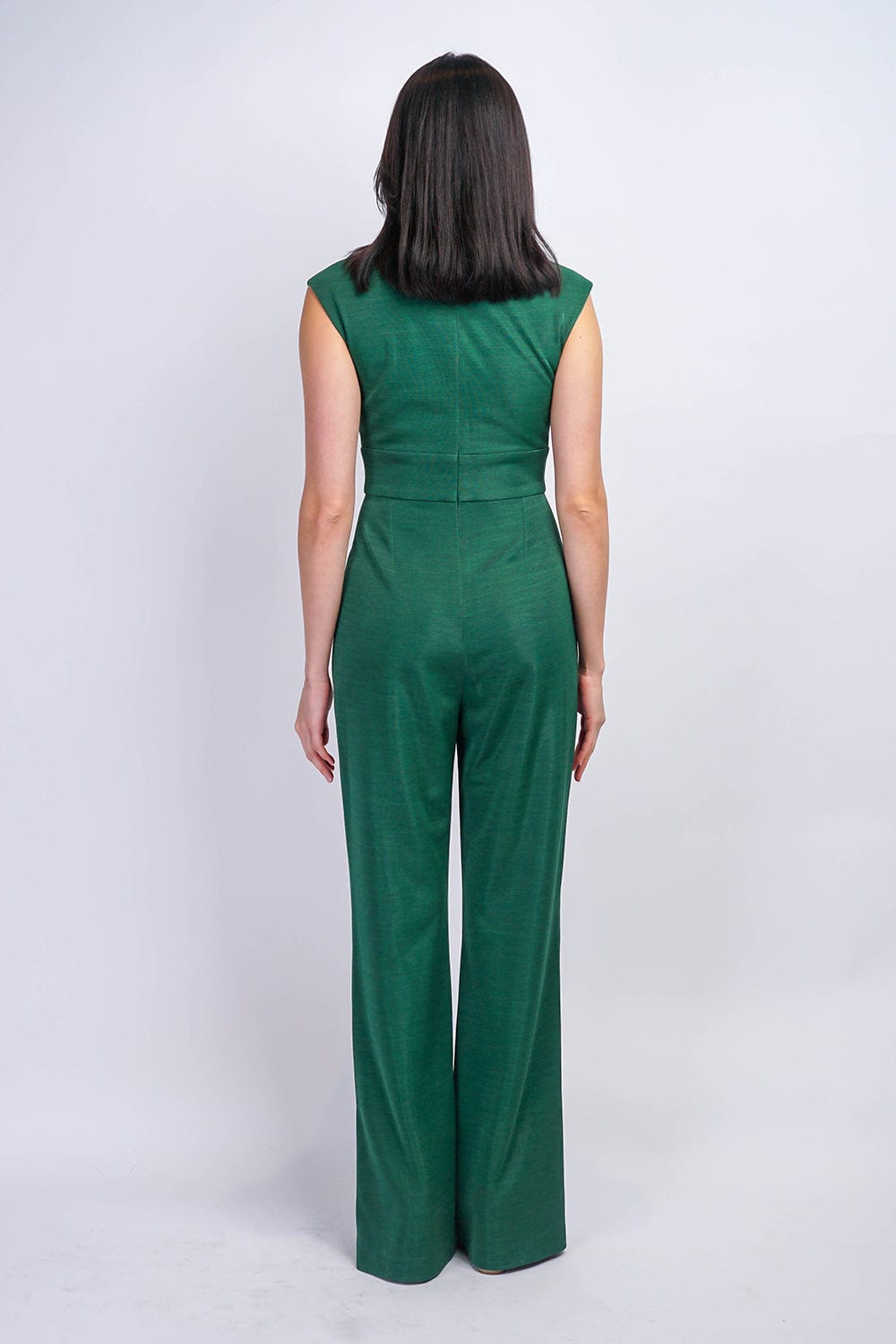 JUMPSUITS & ROMPERS Emerald Luxe Sheen V Neck Aiden Jumpsuit - Chloe Dao